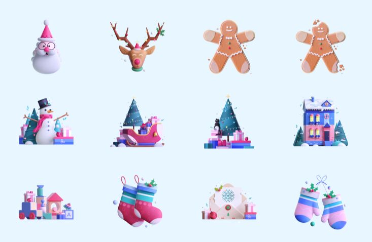 3D Christmas Illustrations